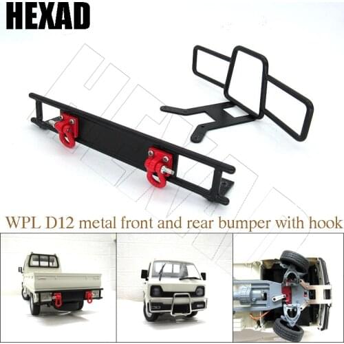 WPL D12 Model Car Upgrade Parts Modified Metal Front And Rear Bumpers With Hooks