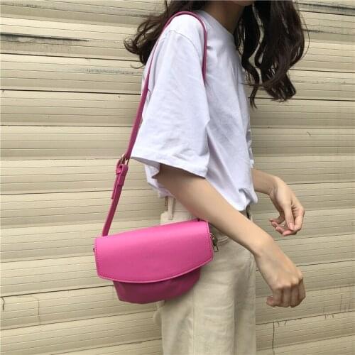2019 Fashion Bag Women Casual Handbag PU leather Crossbody Bag Sweet girl Candy colors small shoulder bag purse Bolsas Feminina
