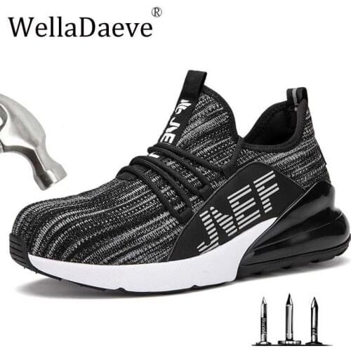 Mens Safety Shoes Steel Toe Cap Construction Protective Footwear Work Boots Anti-smashing Puncture Proof Sneaker Shoes For Men