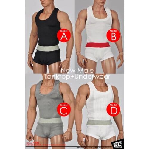 MCTOYS F-058 1/6 Scale Male Tanktop Vest Underwear Set For 12 Inches M34 M35 Strong Body Figures