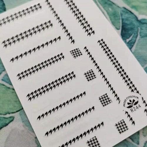 Newest R 244 design 3d nail sticker decal export Japan rhinestiones DIY decorations for nail art