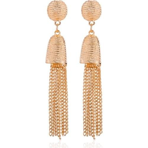 2020 Wholesale Jewelry European and American Popular Earrings Luxury Exaggerated Alloy Chain Tassel Earrings Exotic Earrings