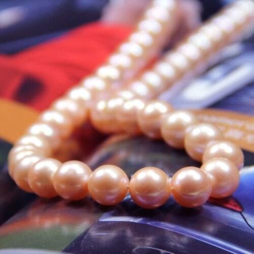 100% Natural pink 10-11mm natural freshwater pearl necklace round natural pearl 925 Silver clasp