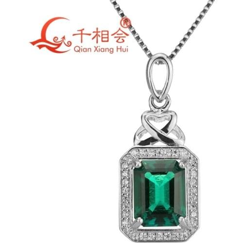 Noble And Elegant Pendant With 925 Silver Octagon Shape cz stone Pendant Necklace