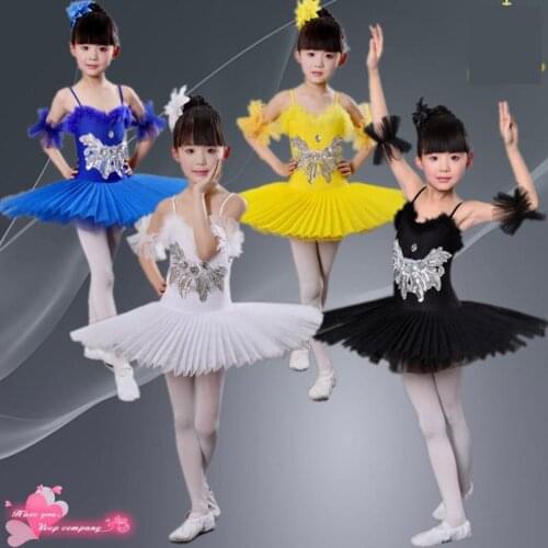 Professional Childrens Ballet Tutu Dance Dress Costumes Girls Swan Lake Ballet Costumes Kids Stage Wear Ballroom Dancing Dress