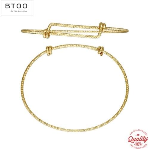 14K Gold Filled Adjustable Bangle Handmade Jewelry Boho Charms Bracelets Vintage Bridesmaid Gift Women Jewelry