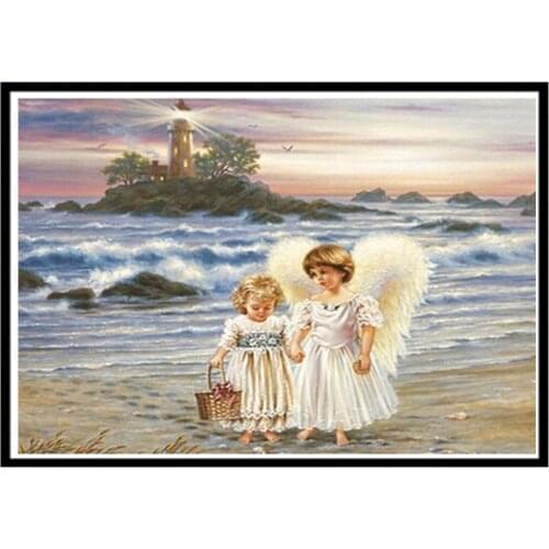 Religion Angel Girl DIY Cross Stitch Embroidery 11CT Kits Needlework Craft Set Printed Canvas Cotton Thread Home Sale