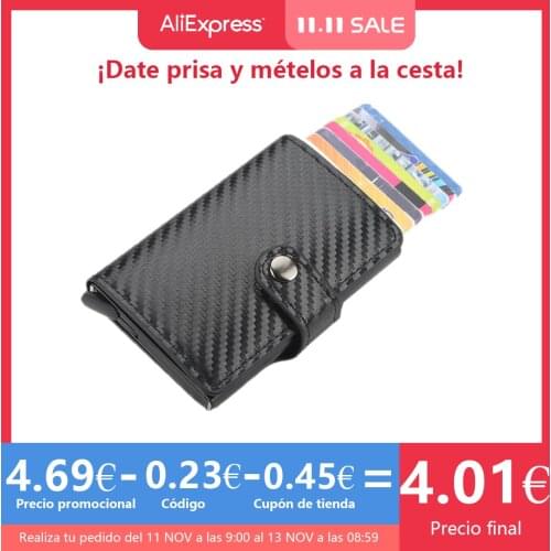 Smart Wallet For Men Rfid Aluminum Alloy Smart Wallet Pop Up Fashion Purse Credit Card Holder Men Small Mini Wallet Coin Purse
