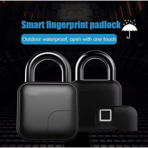 Smart Keyless Fingerprint Padlock Rechargeable Anti-Theft Security Lock IP65 Waterproof Door Luggage Case Lock PUO88