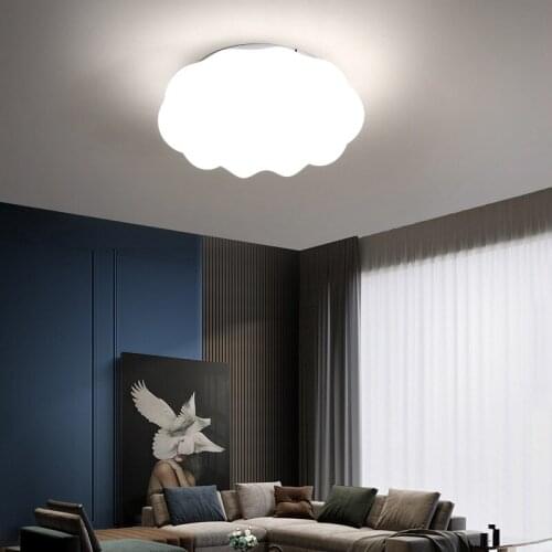 European-style Modern LED Ceiling Lamp Bedroom Living Room Kitchen Creative Cute White Pumpkin PE Material Decorative Light