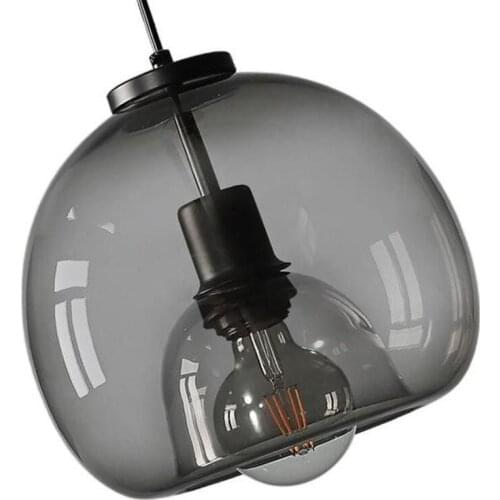 Modern Minimalist Bedroom Bedside Dining Table Soot Glass Small Chandelier Lamps E27 AC110V 220V