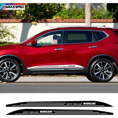 Sport Stripes Styling Car Door Side Skirt Decor Stickers For Nissan Rogue Auto Body Exterior Accessories Vinyl Decals