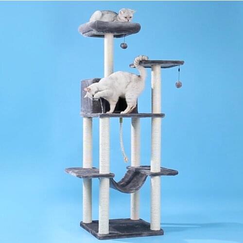 Cat Scratch Posts Multi-Level Cat Tree Activity Center Cat Tower with Plush Perches Cats Toy