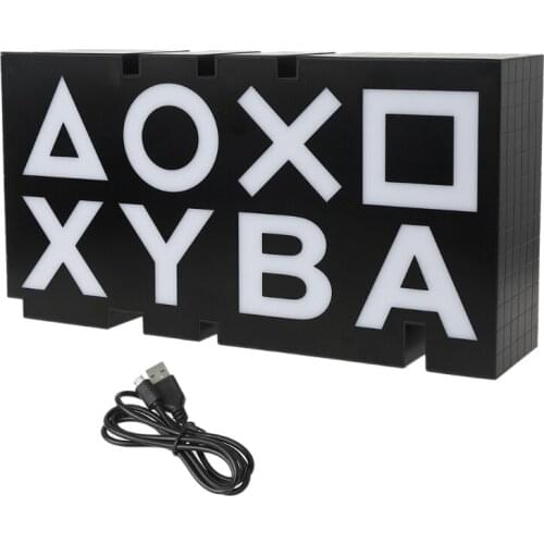 Game Handle Button Icon Light RGB Voice Control Night Light Game Atmosphere Desk Lamp for Game Live Room, Bedroom Decor