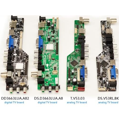 Universal LCD TV Controller Driver Board v53 D3663lua analog/digital TV motherboard 8.9-42" lvds 1920x1080 TV/USB/VGA