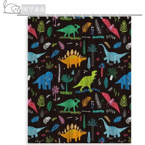 Funny Bathing Dinosaur Shower Curtains For Bathroom Cute Animal Creative Design Home Decor Kid Bath Screen Cloth Hanging Curtain