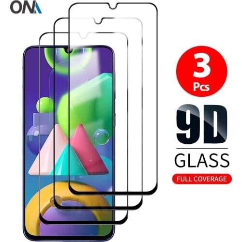 3Pcs 9D Curved Tempered Glass For Samsung Galaxy M12 / M21 / M21s / M30 Screen Protector For Samsung Galaxy M30s Protection Film
