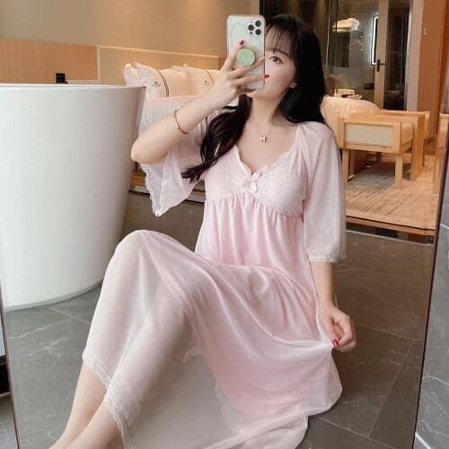 Women Sleepwear Summer Pajamas Slip Dress Loose Version Lingeries Eleven Princess Style Sexy Sleepwear