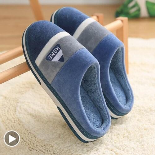 Ladies Home Slippers Autumn Winter Warm Thick Bottom Non-Slip Couples Flat Shoes Men Female Indoor Plush Women Cotton Slippers