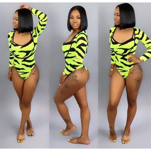 BKLD Two Piece Set Summer Clothes For Women 2020 New Printed Long Sleeve Bodysuit And Tank Crop Tops 2 Piece Set Women Outfits