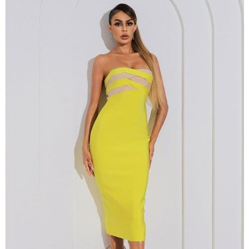 Hot Women Summer Fashion Sexy Strapless Backless Striped Bodycon Bandage Dress 2021 Elegant Evening Party Dress Female Vestidos