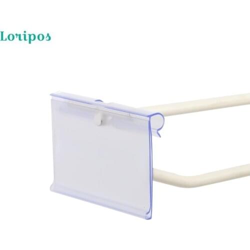 10pcs Supermarket Clear Pvc Price Tag Sign Label Display Holder Price Advertising Promotion Name Card Shelf Talker Clips Holders
