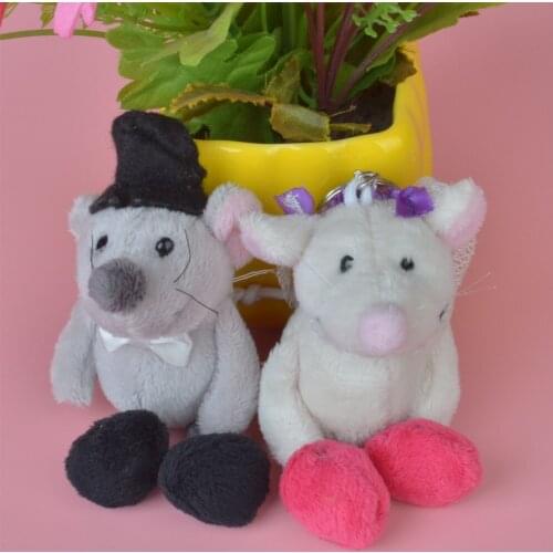 2 Pcs Wedding Mouse Small Plush Pendant Toy, Kids Doll Keychain / Keyholder Gift Free Shipping