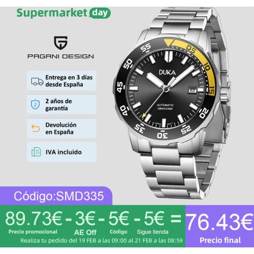 2021 New DUKA Wrist Watch Brand luxury Automatic watch for men mechanical watch men NH35 ceramics Bezel 100m Steel Diver Watch