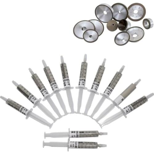 14Pcs Diamond Polishing Lapping Paste Compound Syringes 0.5 ~40 Micron Glass Metal Grinding Polishing Abrasive Tools