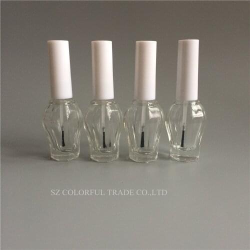 DHL Free 90pcs/lot 15ml Cap With Brush Empty Altar Wine Clear Glass Nail Polish Oil Bottles Cosmetic Packaging With White Lid