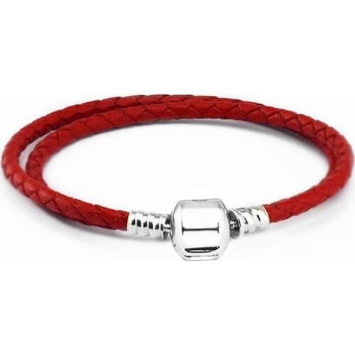 CKK Bracelet Red Leather Double Bracelets Women Pulseira Feminina Masculina Pulseras Mujer Silver 925 Sterling jewelry