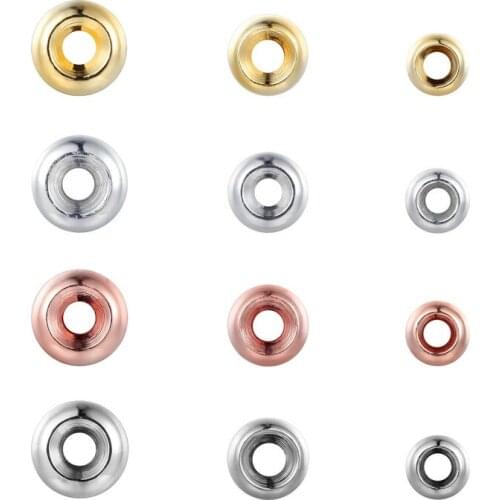 10Pcs Diy Beaded Material Brass Gold-plated Beaded Bracelet Accessory Bead Spacer Metal Accessory Spacer