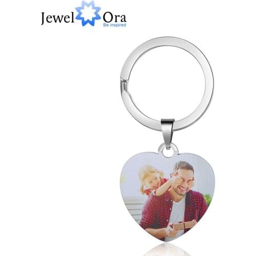 JewelOra Personalized Custom Photo Keyring keychains for Women Stainless Steel Name & Date Engraved Keychains for Ladies Jewelry