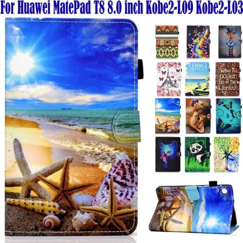 Matepad T8 8.0 Cover For Huawei MatePad T8 8.0 inch Kobe2-L09 Kobe2-L03 Case Stand Pu Leather Shell Skin Funda for MatePad