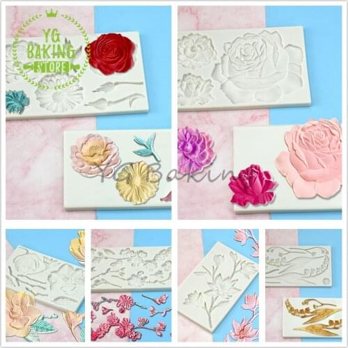 Dorica New Arrival 6 Styles Flower Fondant Silicone Mold Cake Lace Border Mold Handmade Soap Mould Kitchen Tool Bakeware