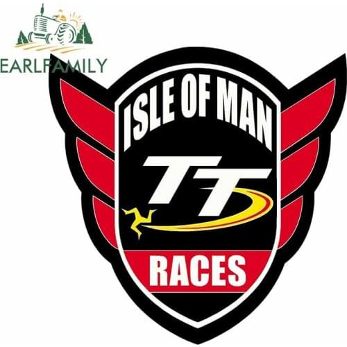 EARLFAMILY 13cm x 12.9cm for ISLE OF MAN TT Personality Car Stickers Vinyl Waterproof Suitable for SUV Decals Decoration
