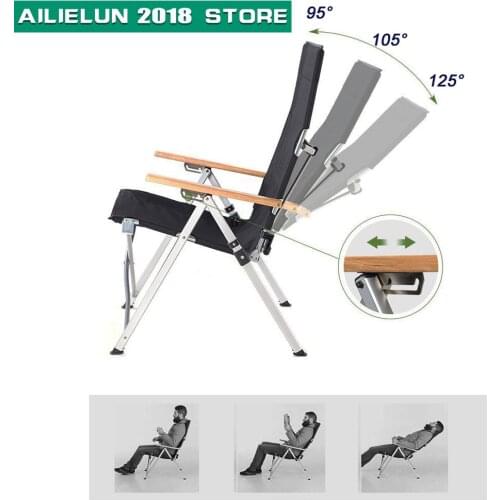 Lightweight High Back Folding Camp Chair with Storage Portable Outdoor Furniture Reclining lounger Tourist Picnic Load 140kg