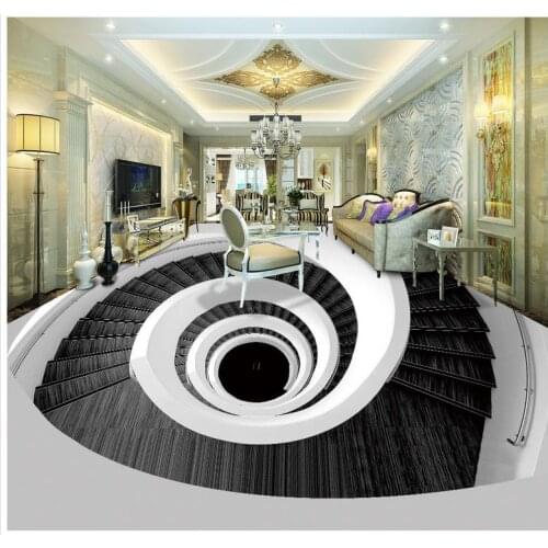 Photo wallpaper mural floor Home Decoration Custom Photo Arts spiral staircase self-adhesive 3D floor