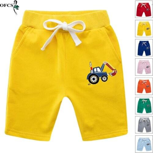 Hot Summer Boys & Girls Shorts Kids Candy Color Cartoon Beach Loose Sports Shorts Casual Children Pants Cotton Comfortable 2-12T