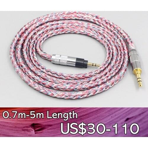 LN007601 16 Core Silver OCC OFC Mixed Braided Cable For Sennheiser Urbanite XL On/Over Ear Earphone Headset Headphone