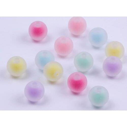 8mm Inner Color Frosted round Beads Bracelet Wrist Ring DIY Childrens Ornaments Scattered Beads Acrylic Ornaments Accessories