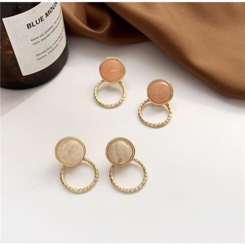 Minimalist fashion temperament of restoring ancient ways round earrings geometry earring ornaments
