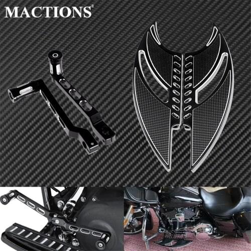 Motorcycle Front Driver Floorboards & Pedal Heel Toe Gear Shifter Shift Lever W/Shift Pegs For Harley Touring Electra Glide FLHR