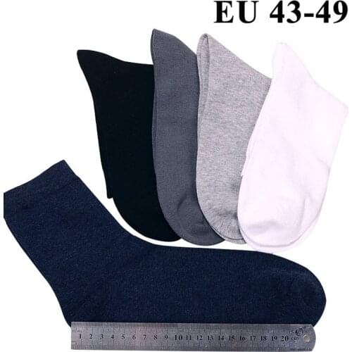 10PCS=5 Pairs Men Cotton Socks Plus Extra Large Big Size 45,46,47,48,49 Business Dress Socks Long Tube Crew Meias Calcetines Sox