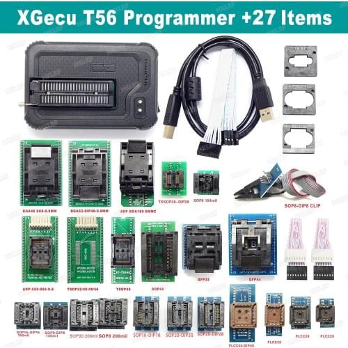 XGecu T56 Universal Nand Programmer + 27 Items With BGA63 BGA48 TSOP32/40/48/56 Adapter Stability And Reliability Best Quality