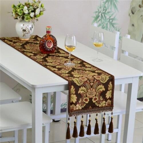 Table Flag Rectangle Table Cloth American Style Costly Aureate Tassel Fashion Sitting Room High-grade TV Ark Table Runner