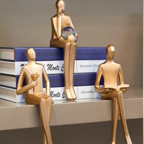 Modern Light Luxury Character Ornaments Office Study Figurine Living Room Decoration TV Cabinet Statue Crafts Desk Accessories