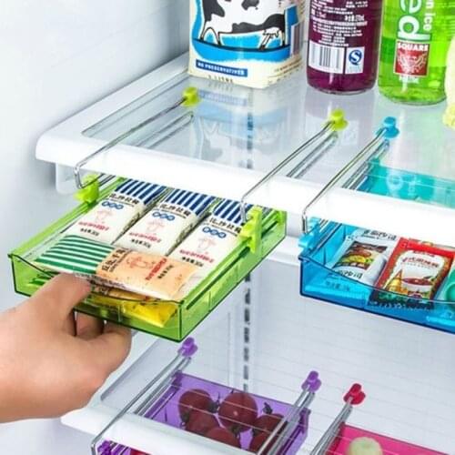 Kitchen Fridge Space Freezer Organizer Saver Storage Rack Shelf Holder Adjustable Refrigerator Organizer Kitchen Supplie