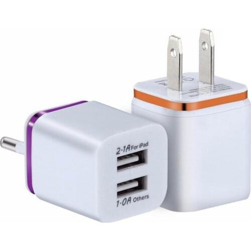 Universa EU/US Plug 2.4A 2 Ports USB Charger Portable LED Display Wall Phone Charger Adapter For Iphone Samsung Huawei Xiaomi