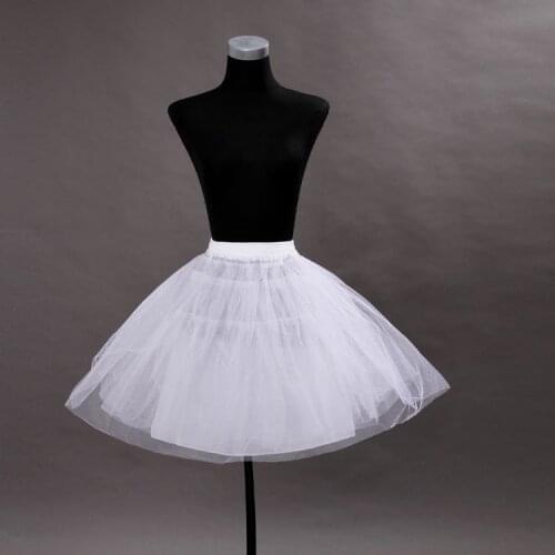 High Qiality White No Hoop Short Petticoat Crinoline For Girls Tutu Skirt Ball Gown Underksirt